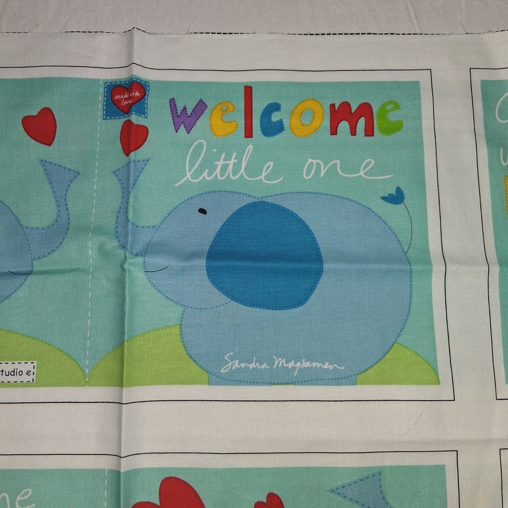 Studio‎ E Magsamen Welcome Little One Elephant Soft Cloth Book Fabric Panel